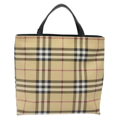 Pre-owned Burberry Nova Check Beige Canvas Tote Bag ()