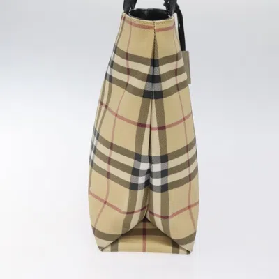 Pre-owned Burberry Nova Check Beige Canvas Tote Bag ()