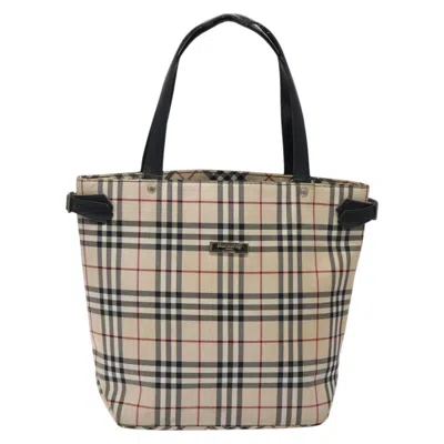 Pre-owned Burberry Nova Check Beige Canvas Tote Bag ()