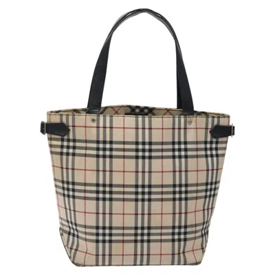 Pre-owned Burberry Nova Check Beige Canvas Tote Bag ()