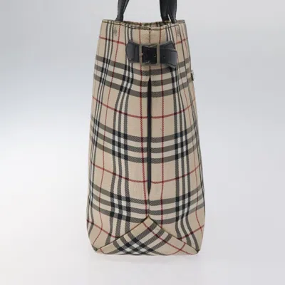 Pre-owned Burberry Nova Check Beige Canvas Tote Bag ()