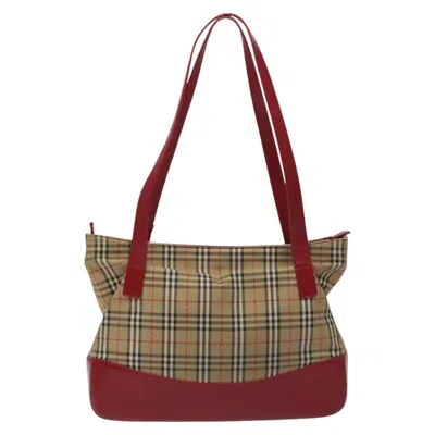 Pre-owned Burberry Nova Check Beige Canvas Tote Bag ()
