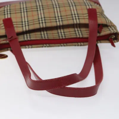 Pre-owned Burberry Nova Check Beige Canvas Tote Bag ()