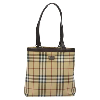 Pre-owned Burberry Nova Check Beige Canvas Tote Bag ()
