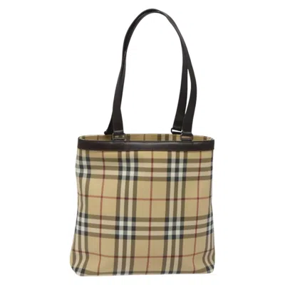 Pre-owned Burberry Nova Check Beige Canvas Tote Bag ()