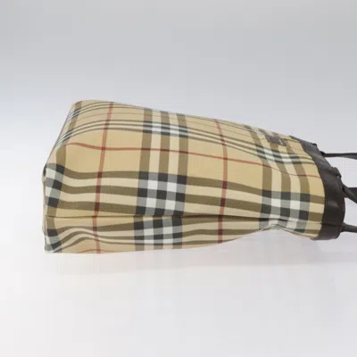Pre-owned Burberry Nova Check Beige Canvas Tote Bag ()