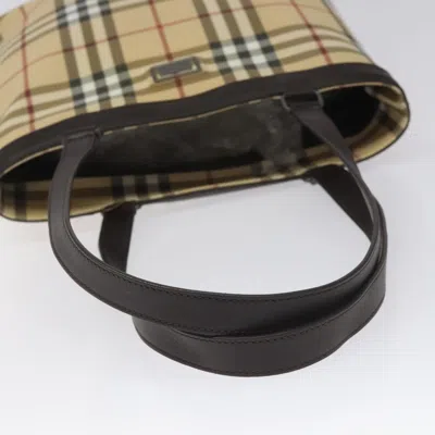 Pre-owned Burberry Nova Check Beige Canvas Tote Bag ()