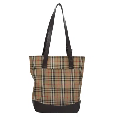 Pre-owned Burberry Nova Check Beige Canvas Tote Bag ()