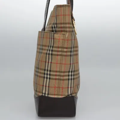 Pre-owned Burberry Nova Check Beige Canvas Tote Bag ()