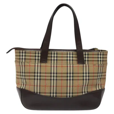 Pre-owned Burberry Nova Check Beige Canvas Tote Bag ()