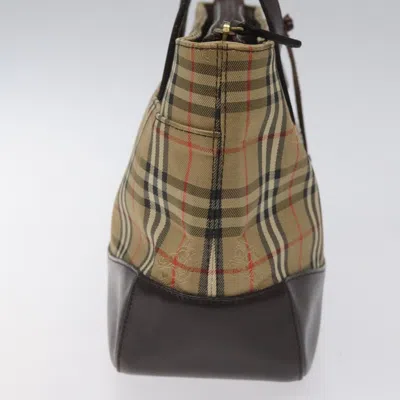 Pre-owned Burberry Nova Check Beige Canvas Tote Bag ()