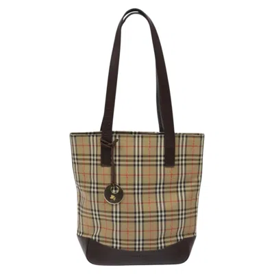 Pre-owned Burberry Nova Check Beige Canvas Tote Bag ()