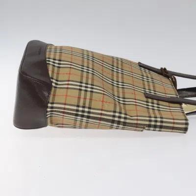 Pre-owned Burberry Nova Check Beige Canvas Tote Bag ()