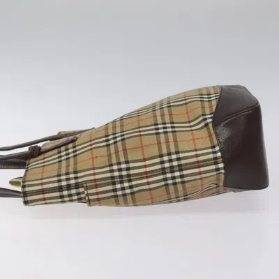 Pre-owned Burberry Nova Check Beige Canvas Tote Bag ()