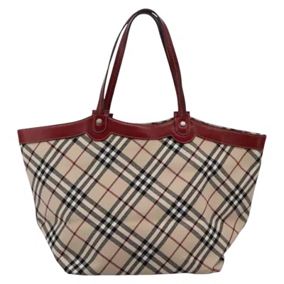 Pre-owned Burberry Nova Check Beige Canvas Tote Bag ()