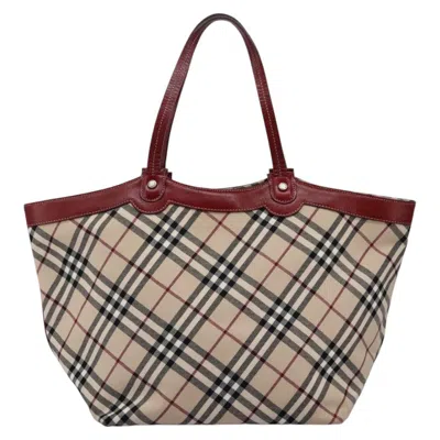 Pre-owned Burberry Nova Check Beige Canvas Tote Bag ()