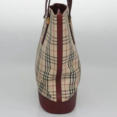 Pre-owned Burberry Nova Check Beige Canvas Tote Bag ()