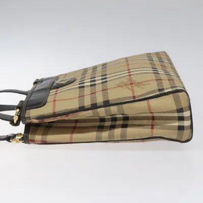 Pre-owned Burberry Nova Check Beige Canvas Tote Bag ()