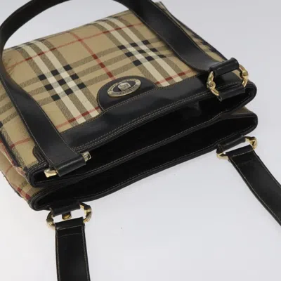 Pre-owned Burberry Nova Check Beige Canvas Tote Bag ()