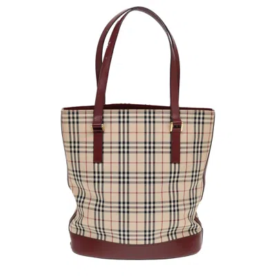 Pre-owned Burberry Nova Check Beige Canvas Tote Bag ()