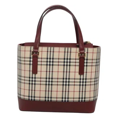 Pre-owned Burberry Nova Check Beige Canvas Tote Bag ()