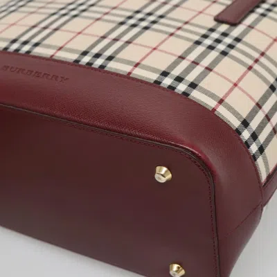 Pre-owned Burberry Nova Check Beige Canvas Tote Bag ()