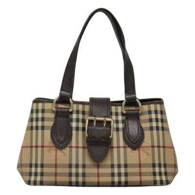 Pre-owned Burberry Nova Check Beige Canvas Tote Bag ()