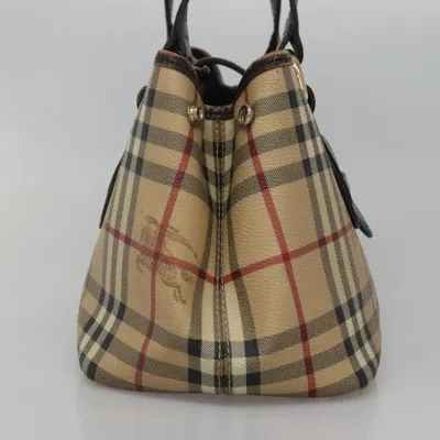Pre-owned Burberry Nova Check Beige Canvas Tote Bag ()