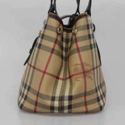 Pre-owned Burberry Nova Check Beige Canvas Tote Bag ()