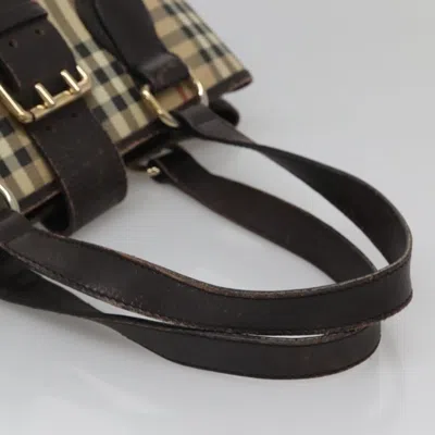 Pre-owned Burberry Nova Check Beige Canvas Tote Bag ()