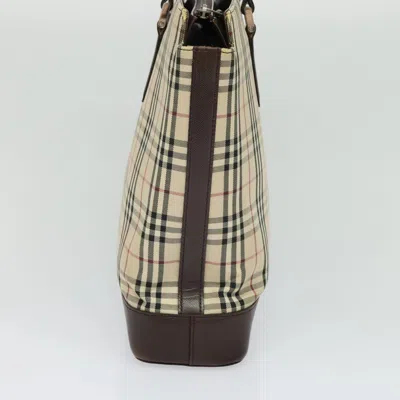 Pre-owned Burberry Nova Check Beige Canvas Tote Bag ()