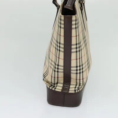 Pre-owned Burberry Nova Check Beige Canvas Tote Bag ()