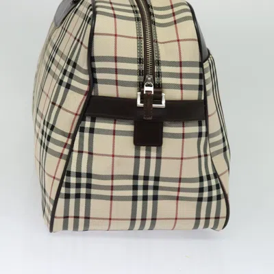 Pre-owned Burberry Nova Check Beige Canvas Travel Bag ()