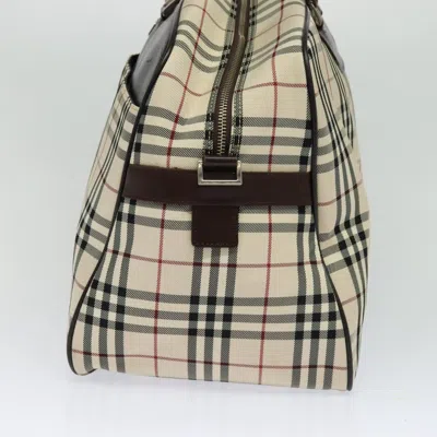 Pre-owned Burberry Nova Check Beige Canvas Travel Bag ()