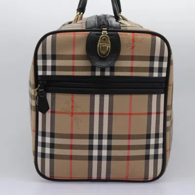 Pre-owned Burberry Nova Check Beige Canvas Travel Bag ()