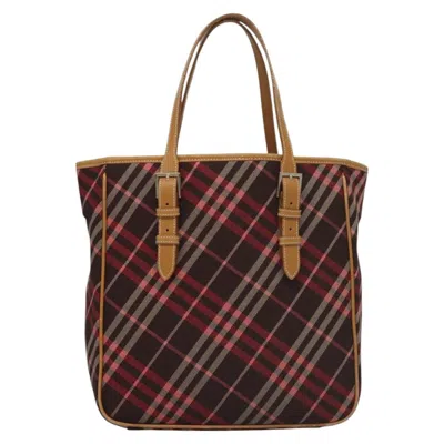 Pre-owned Burberry Nova Check Pink Canvas Tote Bag ()