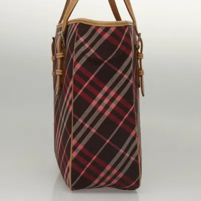 Pre-owned Burberry Nova Check Pink Canvas Tote Bag ()