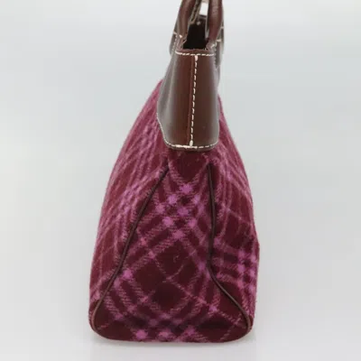 Pre-owned Burberry Nova Check Purple Wool Tote Bag ()