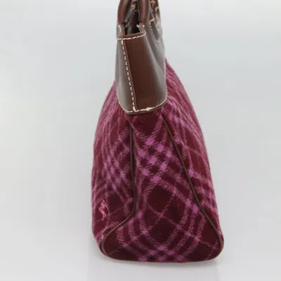 Pre-owned Burberry Nova Check Purple Wool Tote Bag ()