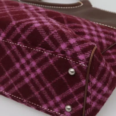Pre-owned Burberry Nova Check Purple Wool Tote Bag ()