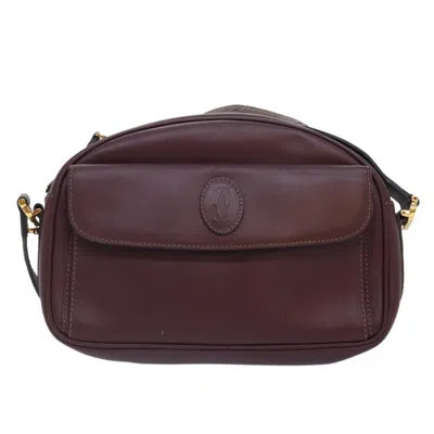 Pre-owned Cartier Must De  Burgundy Leather Shoulder Bag ()