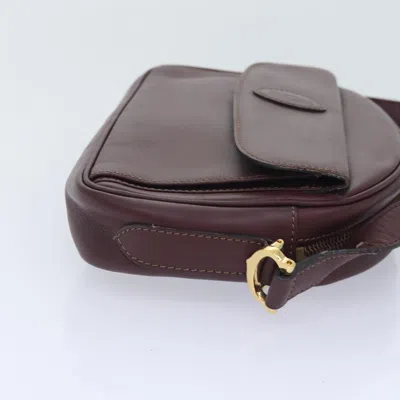 Pre-owned Cartier Must De  Burgundy Leather Shoulder Bag ()