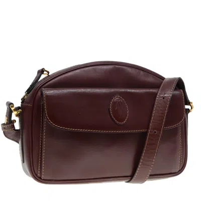 Pre-owned Cartier Must De  Burgundy Leather Shoulder Bag ()