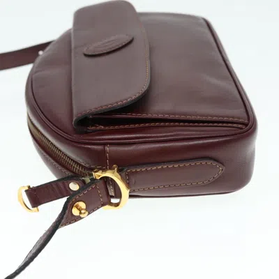 Pre-owned Cartier Must De  Burgundy Leather Shoulder Bag ()