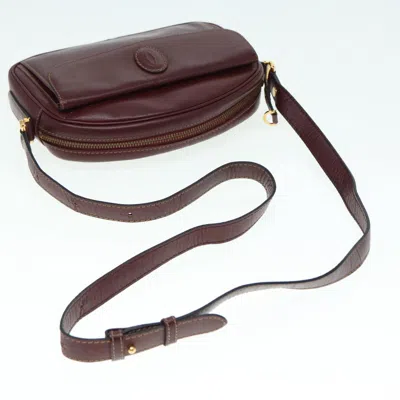 Pre-owned Cartier Must De  Burgundy Leather Shoulder Bag ()