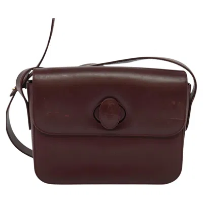 Pre-owned Cartier Must De  Burgundy Leather Shoulder Bag ()