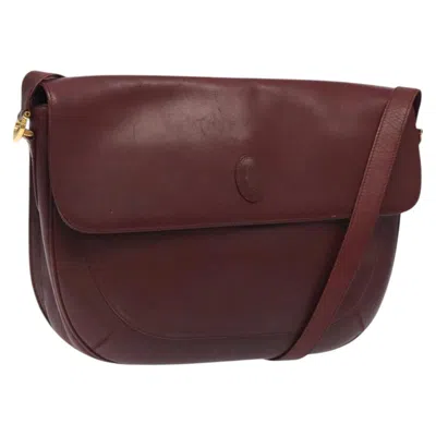 Pre-owned Cartier Must De  Burgundy Leather Shoulder Bag ()