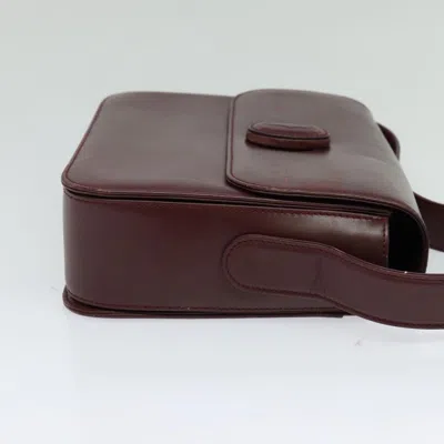 Pre-owned Cartier Must De  Burgundy Leather Shoulder Bag ()