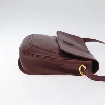 Pre-owned Cartier Must De  Burgundy Leather Shoulder Bag ()
