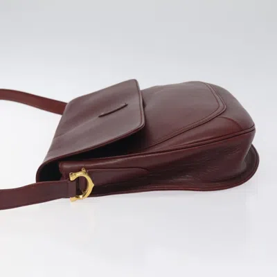Pre-owned Cartier Must De  Burgundy Leather Shoulder Bag ()